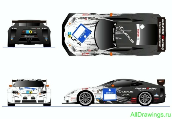 Lexus LF-A (Race) (2009) (Лексус ЛФ-А (Рейс) (2009)) - чертежи (рисунки) автомобиля